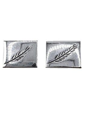 Vintage Swank Feather Cufflinks in Silver Tone